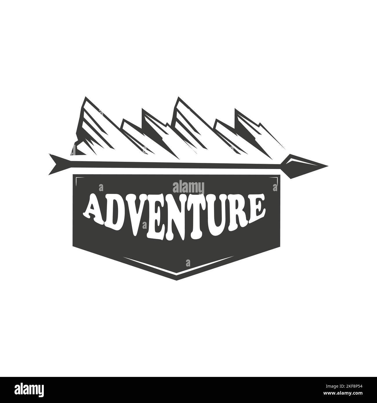 Outdoor adventurer Mountain illustration vintage design with arrow sign 