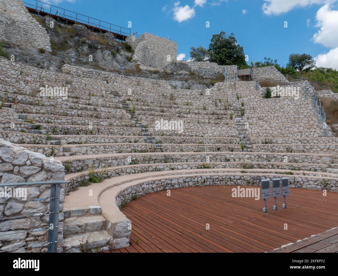 Archeological Theater Temple Complex of Pietravairano, Campania, Italy Stock Photo