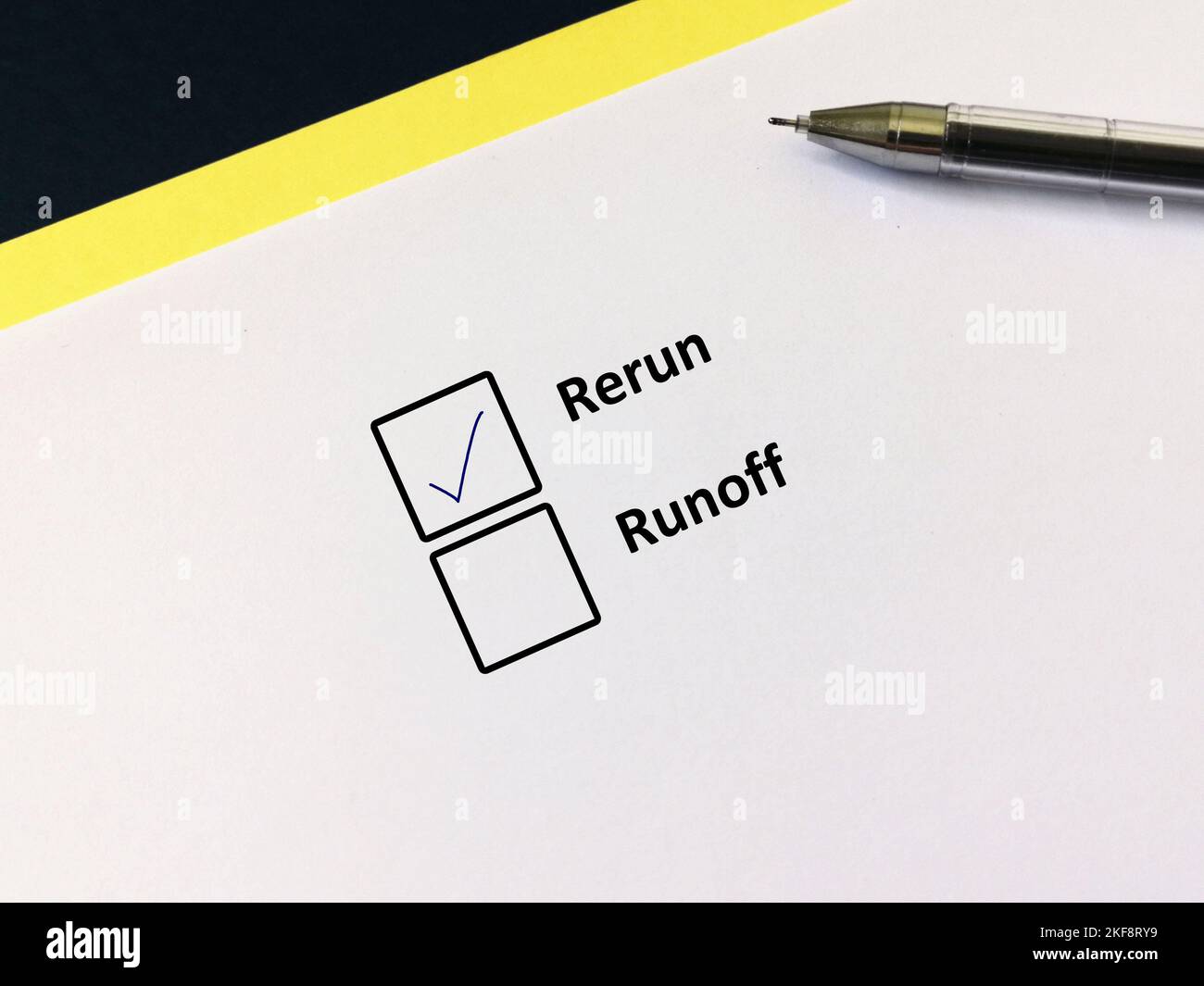 One person is answering question about election. He chooses rerun Stock ...
