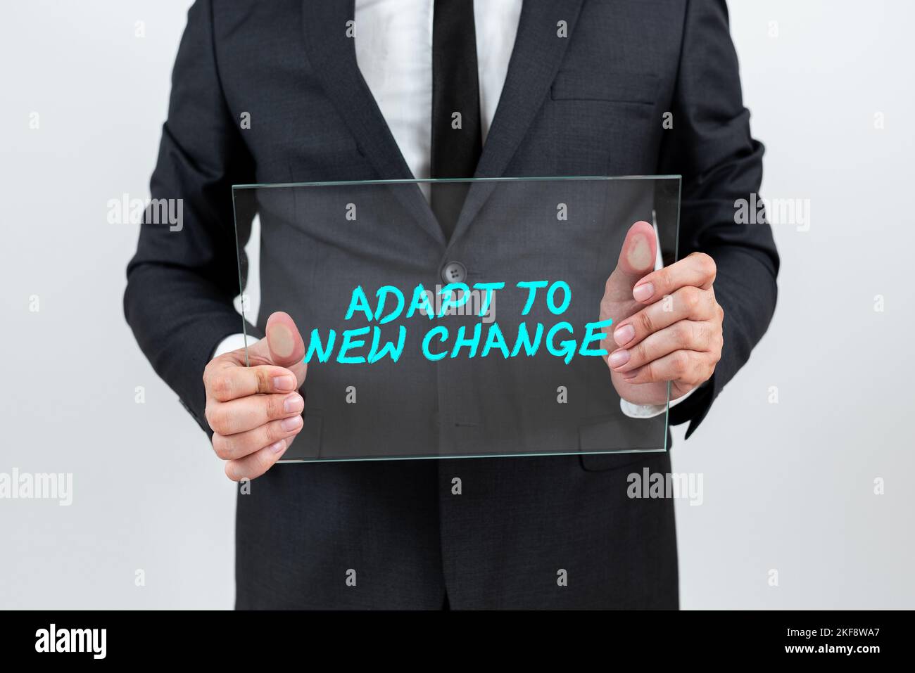 Text caption presenting Adapt To New Change. Business showcase Get Used ...