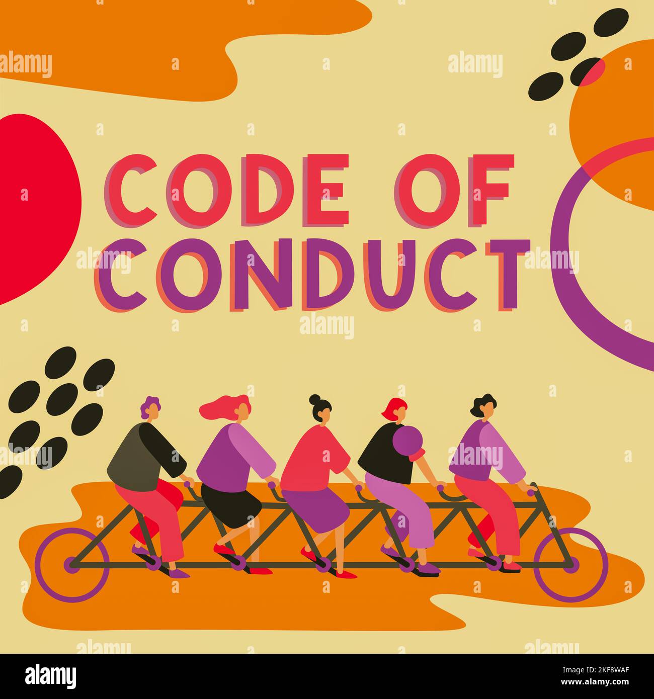 Conceptual caption Code Of Conduct. Concept Ethics rules moral