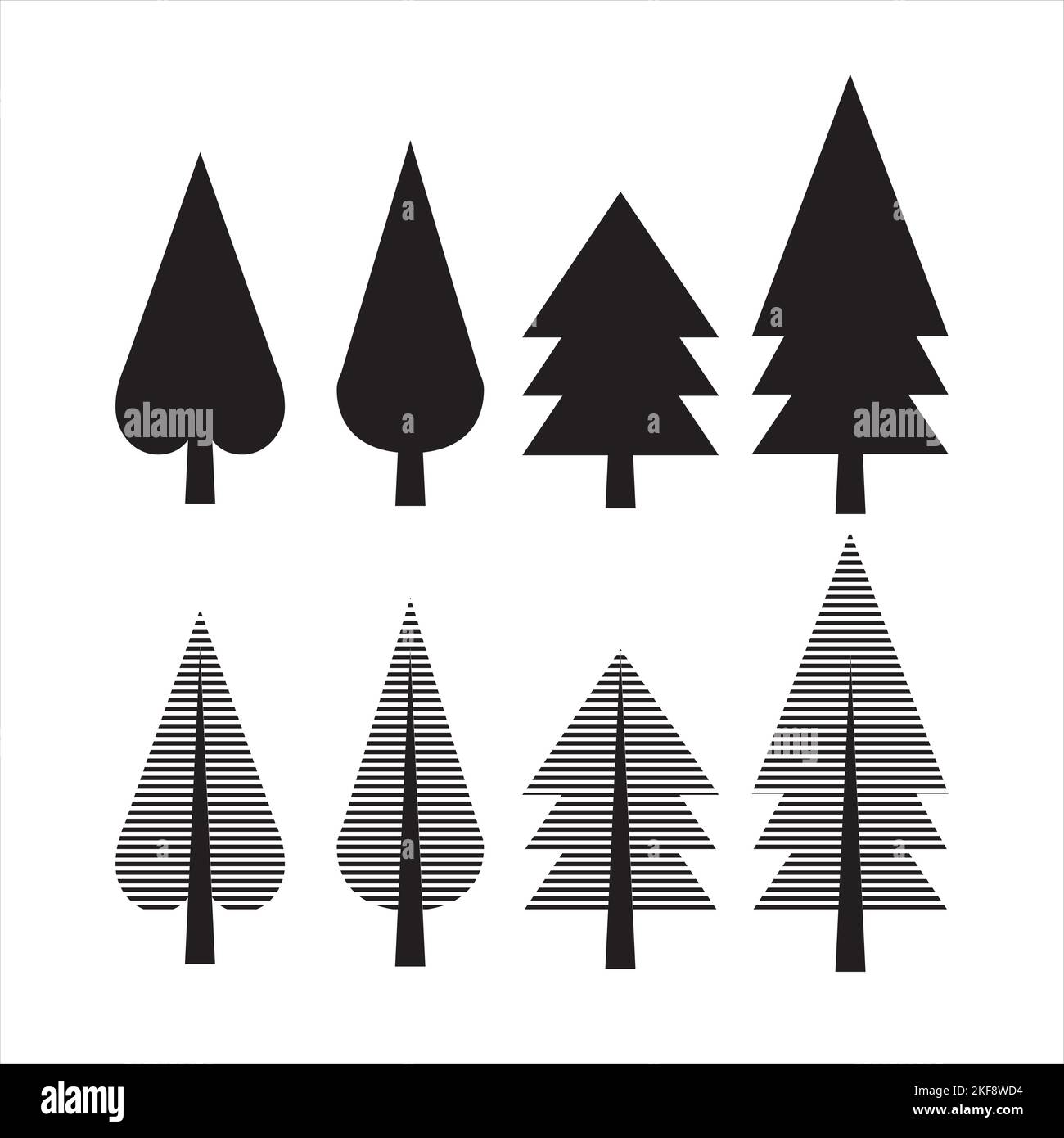 Illustration of a tree shape as a design element. Shade trees, border ...