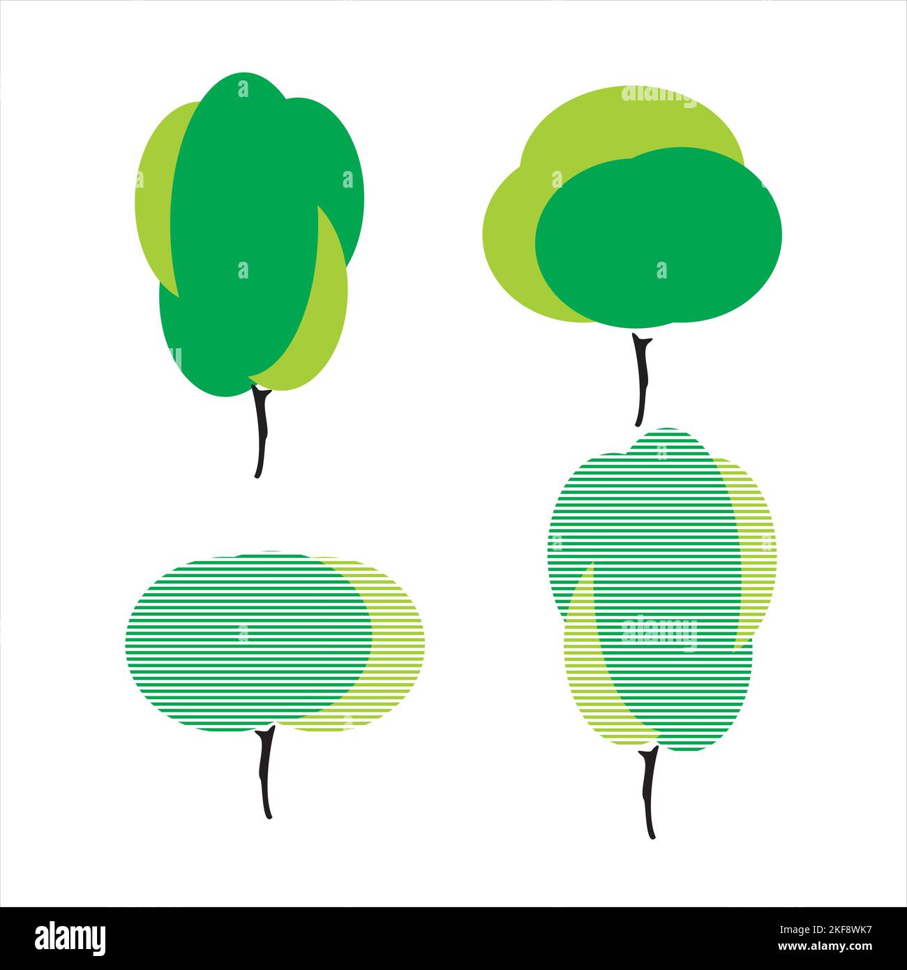 Illustration of a tree shape as a design element. Shade trees, border ...