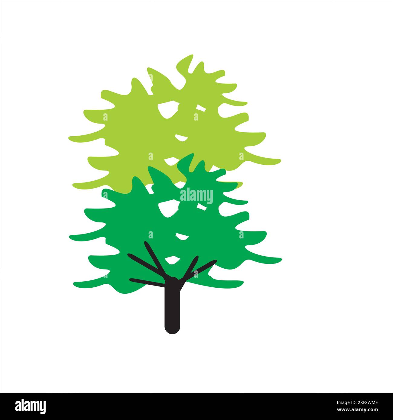 Illustration of a tree shape as a design element. Shade trees, border ...