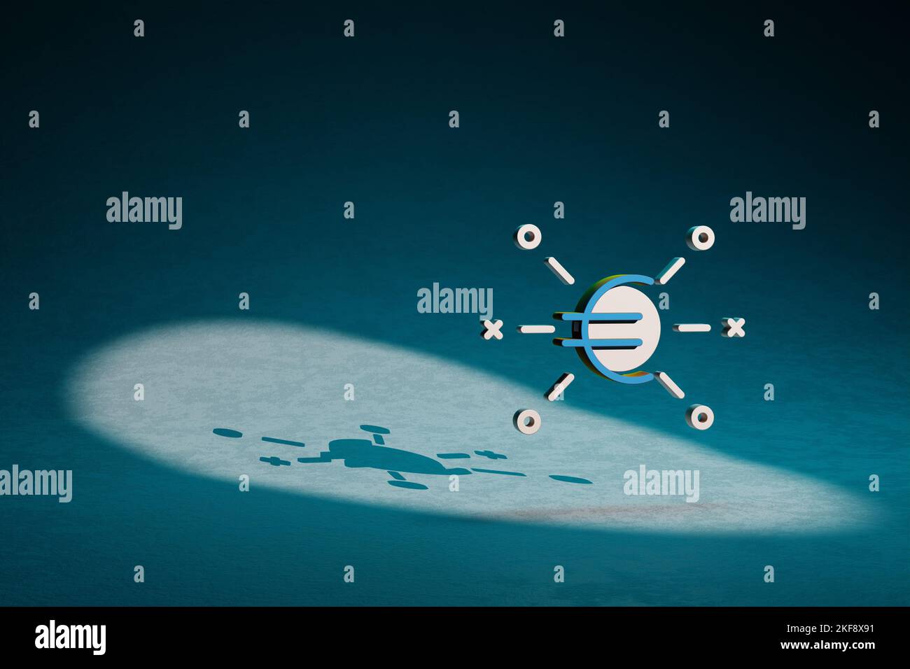 Beautiful abstract illustrations Blue and Golden Euro symbol icon on a ...
