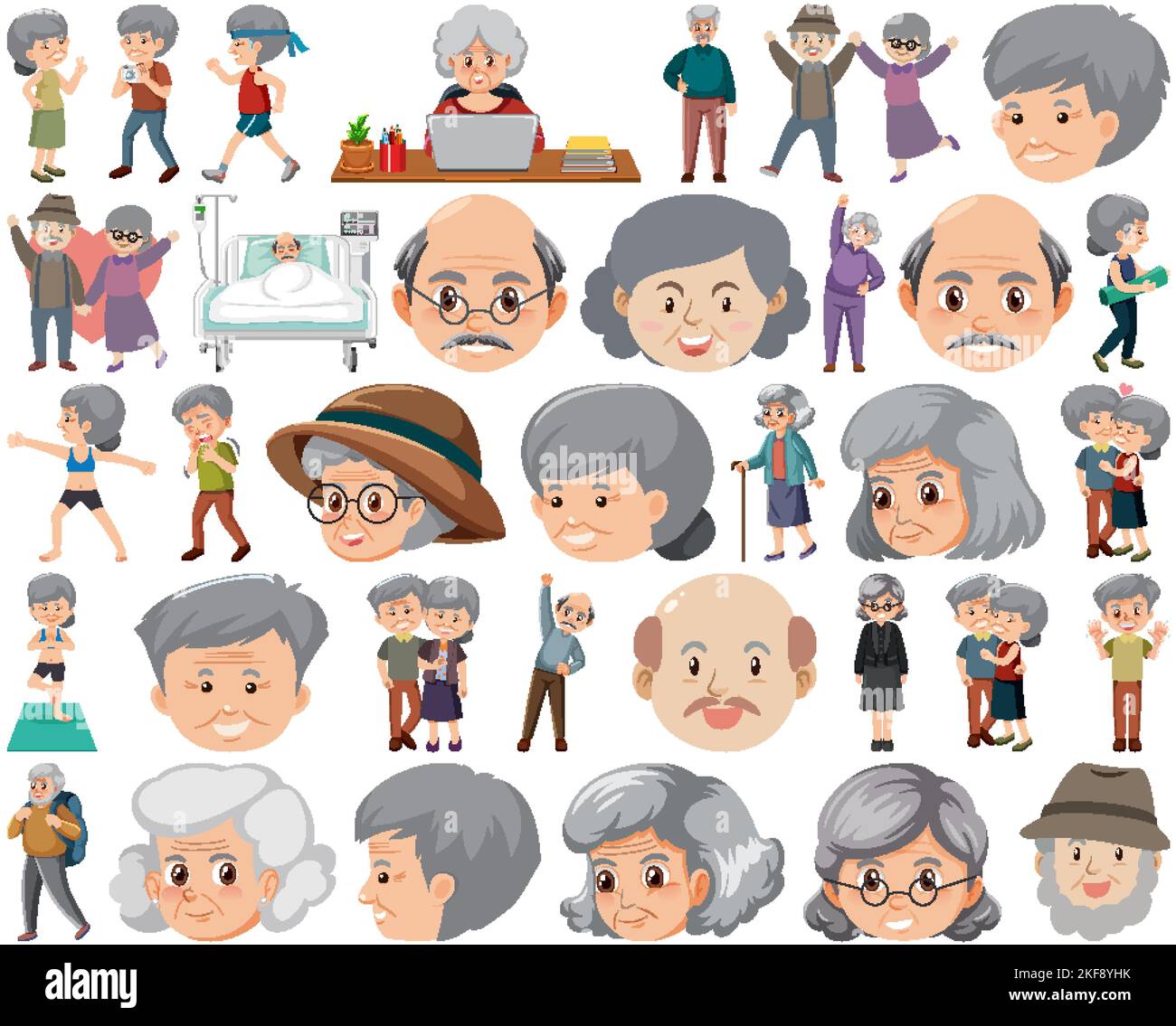 Elderly and youth clip art hi-res stock photography and images - Alamy