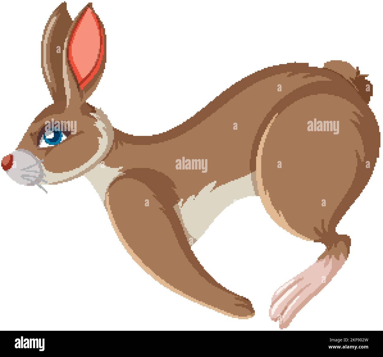Cute rabbit cartoon character running illustration Stock Vector Image ...