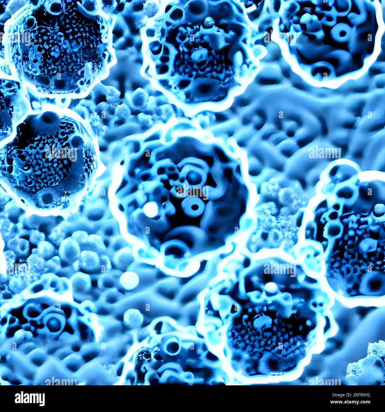A 3D rendering of green virus bacteria floating in a cellular ...