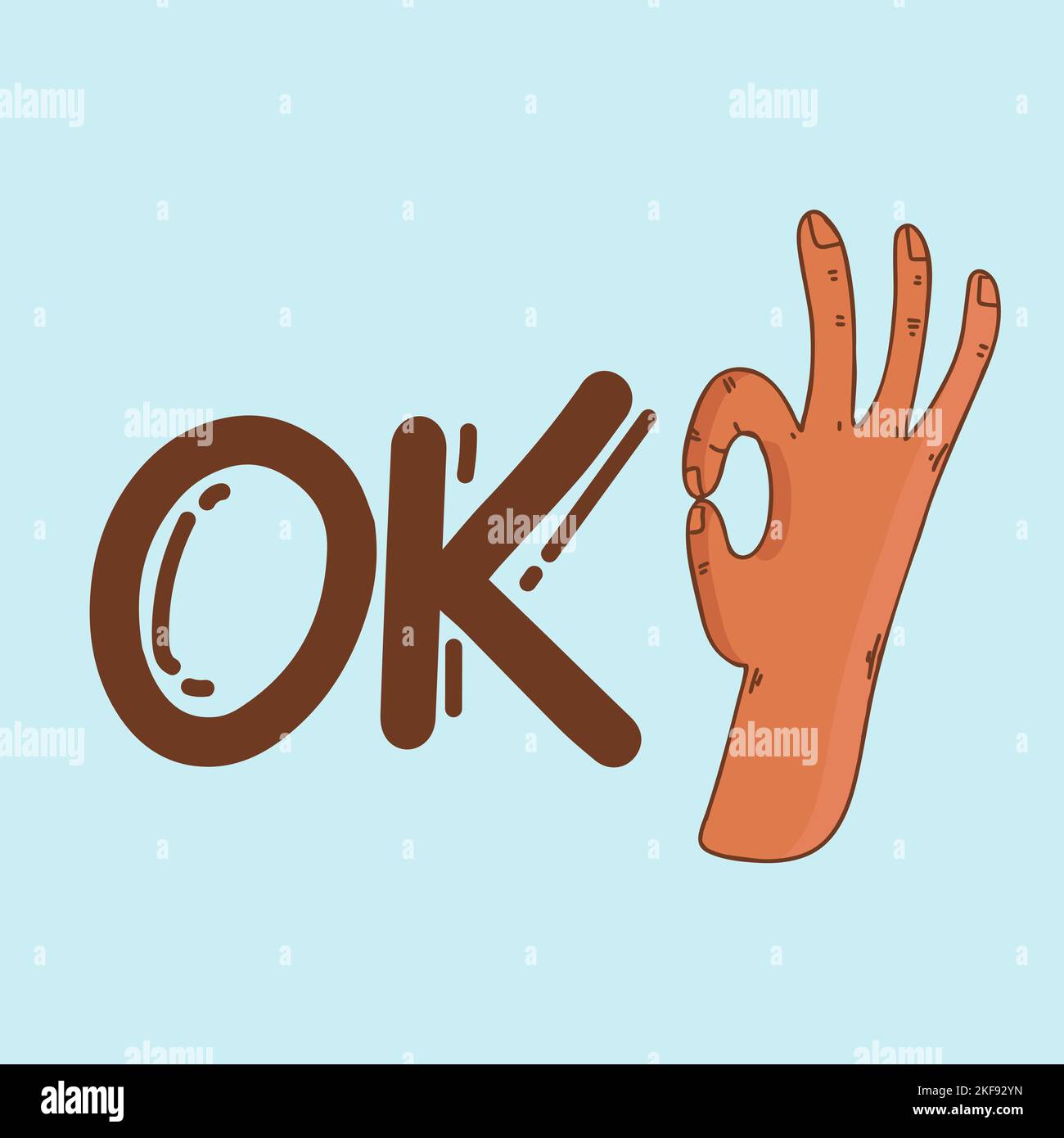 ok, vector illustration lettering vector illustration hand Stock Vector ...