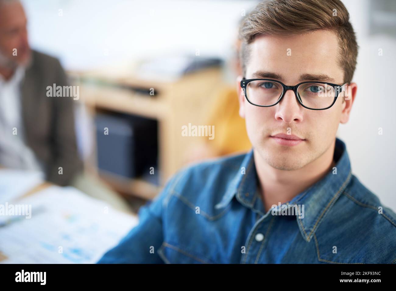 For him, its success and nothing less. Cropped portrait of a young ...