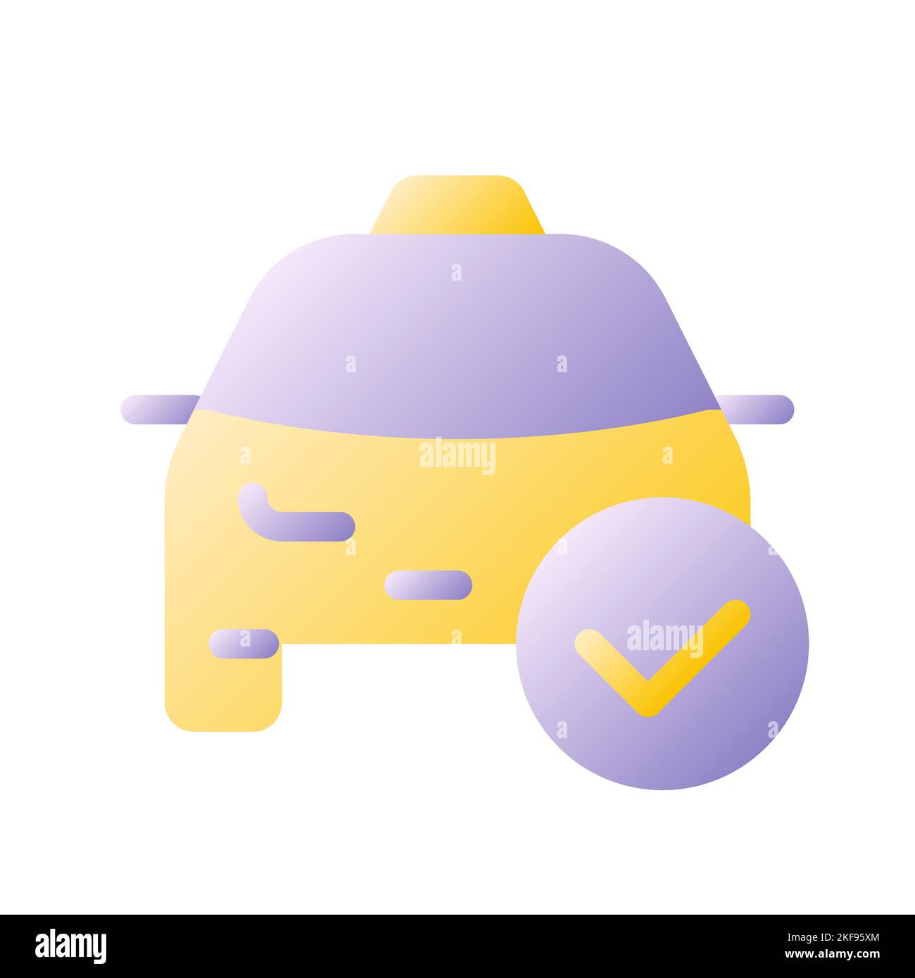 Approved taxi order flat gradient two-color ui icon Stock Vector Image ...