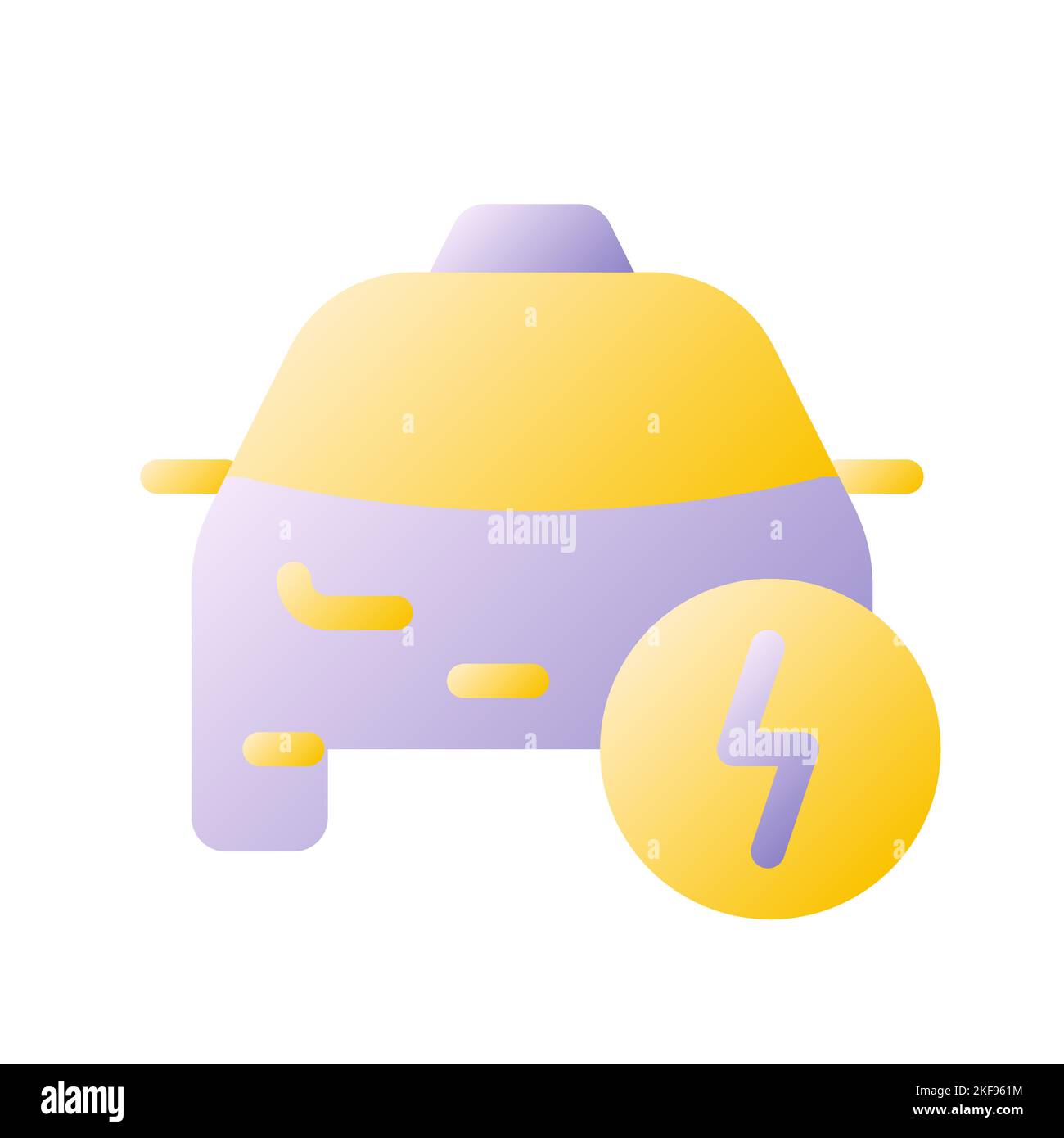 Taxi and lightning flat gradient two-color ui icon Stock Vector