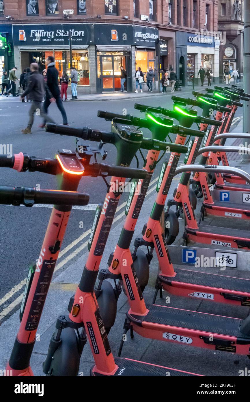 Scooters for rent Liverpool Stock Photo
