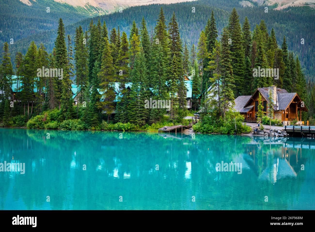 Emerald Lake,Yoho National Park in Canada. British Columbia Stock Photo