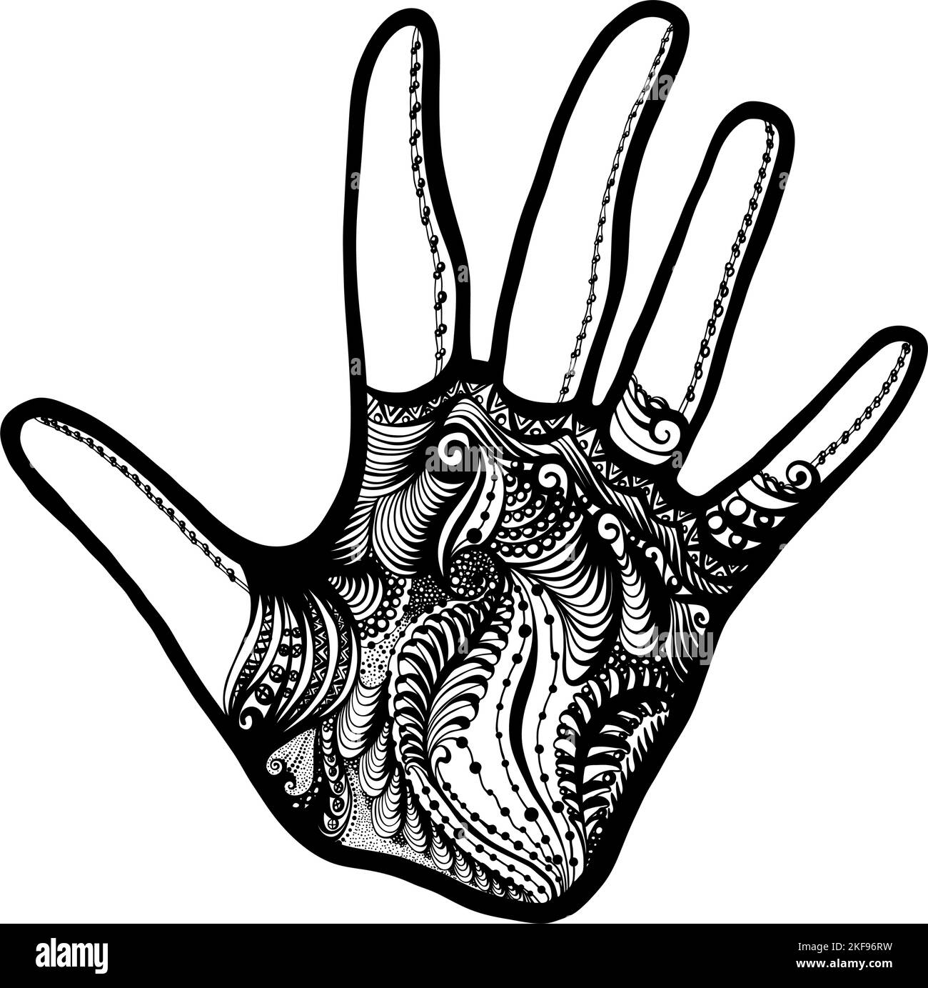 Abstract Hand Pattern Concept Design Icon on White Background Stock ...