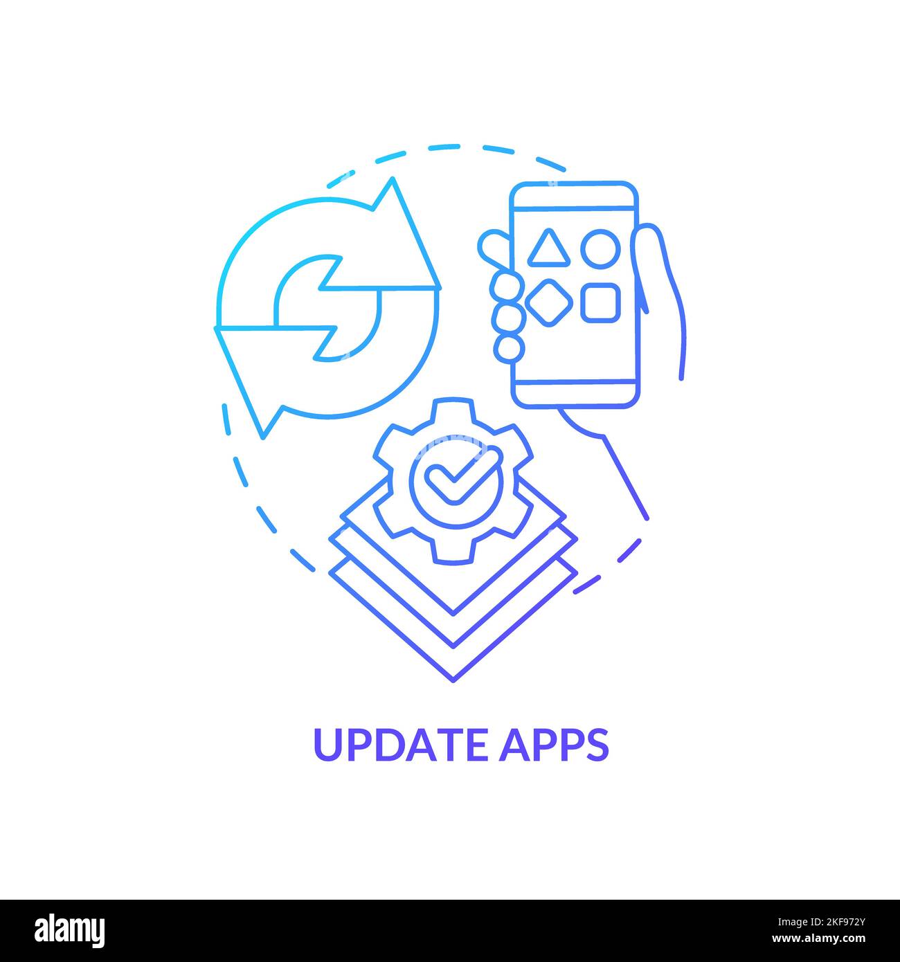 Update apps blue gradient concept icon Stock Vector