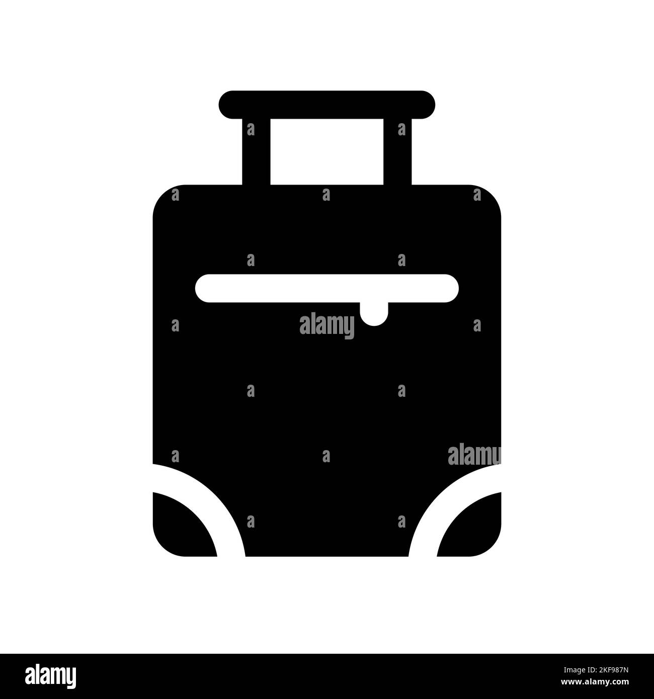 Suitcase black glyph ui icon Stock Vector