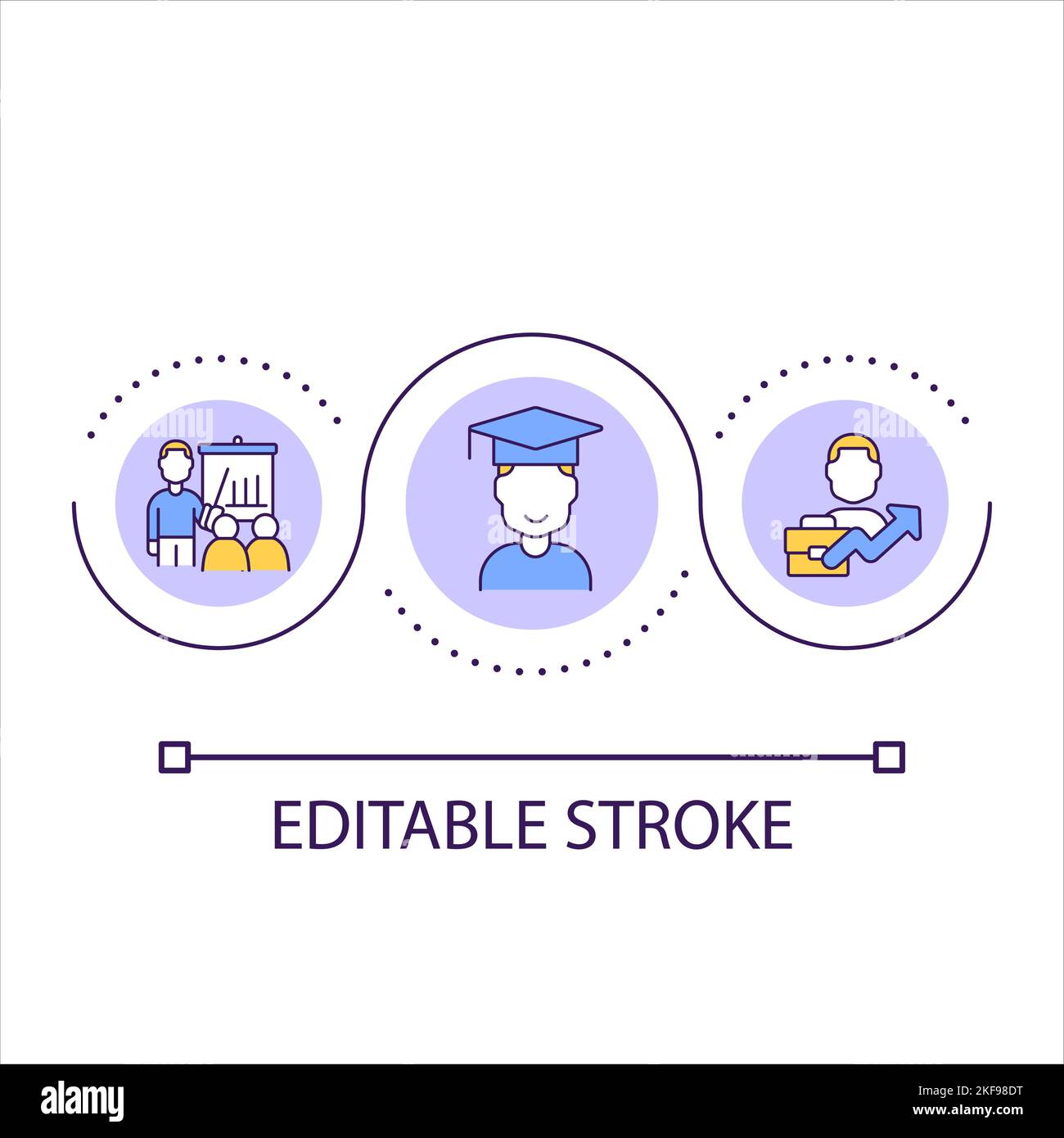 Studying loop concept icon Stock Vector