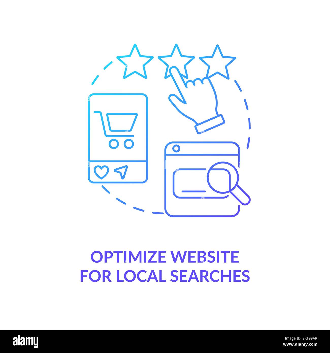 Optimize website for local searches blue gradient concept icon Stock Vector