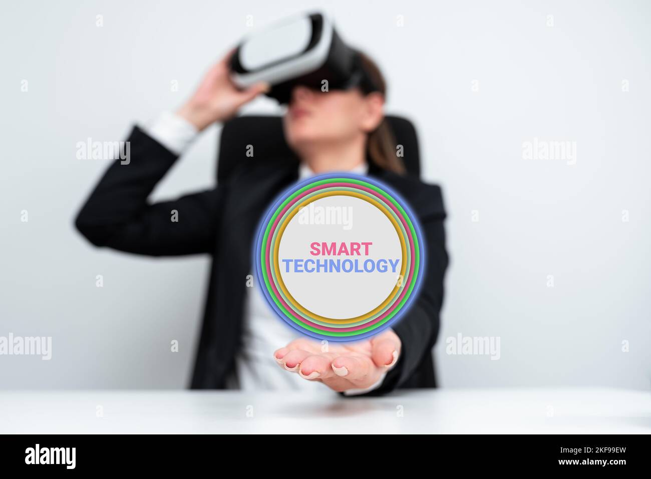 Sign displaying Smart Technology. Concept meaning used to protect and ...