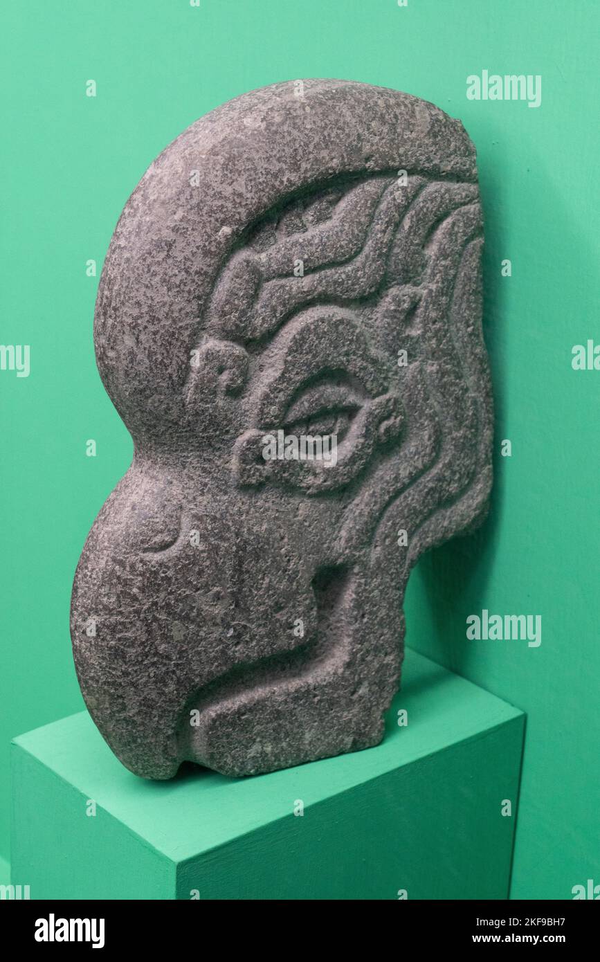 A stone axe in the form of a macaw used in the ritual Mesoamerican ball