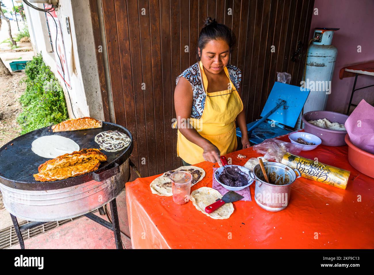 https://c8.alamy.com/comp/2KF9C13/an-indigenous-zapotec-woman-cooks-quesadillas-on-comal-in-a-sidewalk-restaurant-in-san-antonino-castillo-velasco-oaxaca-mexico-2KF9C13.jpg