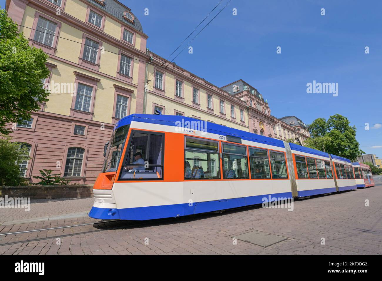 Strassenbahn HEAG, Residenzschloss, Marktplatz, Darmstadt, Hessen ...