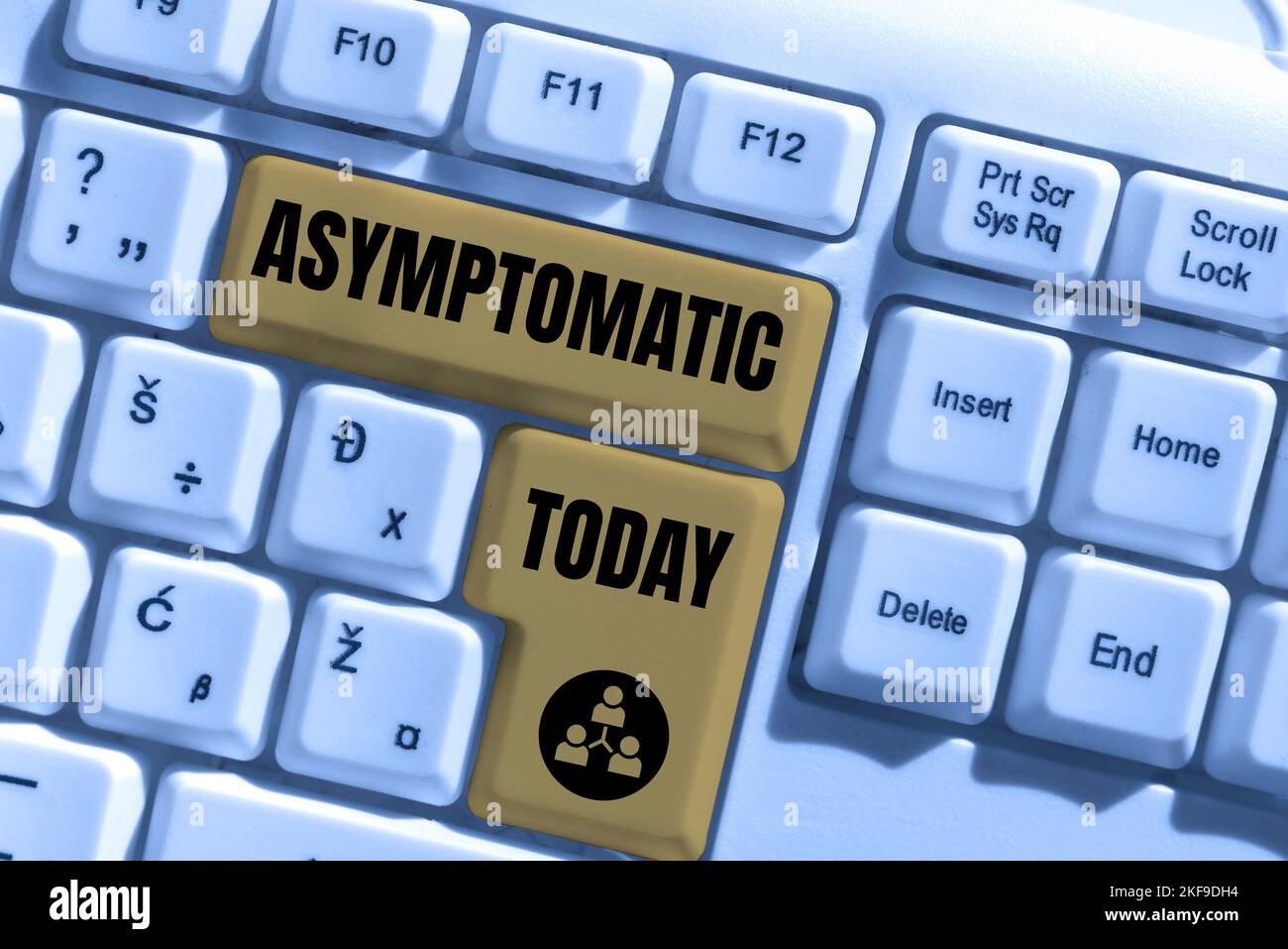 Conceptual display Asymptomatic. Word Written on a condition or a person producing or showing no symptoms Stock Photo