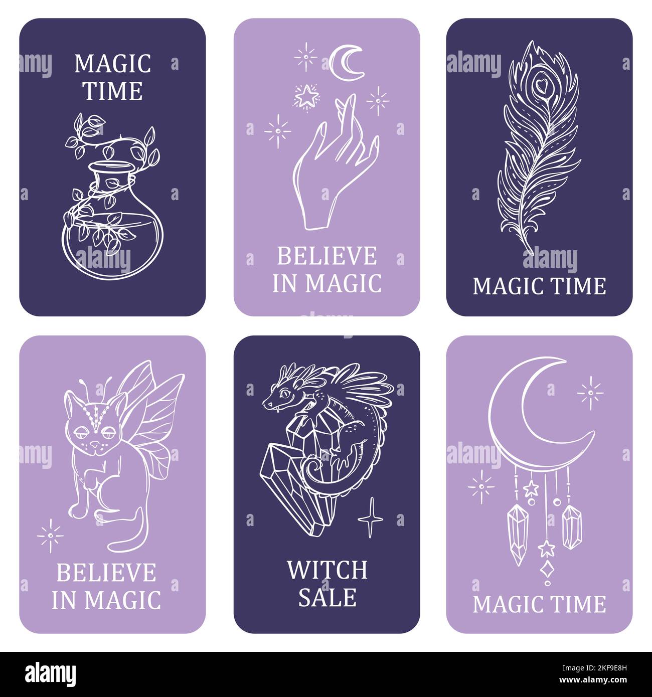 ASTROLOGY ELEMENTS Mystical Occult Esoteric Symbol Set Tarot Card Banner Flyer Poster Brochure Sticker Esoteric Witchcraft Hand Drawn Vector Sketch Ha Stock Vector