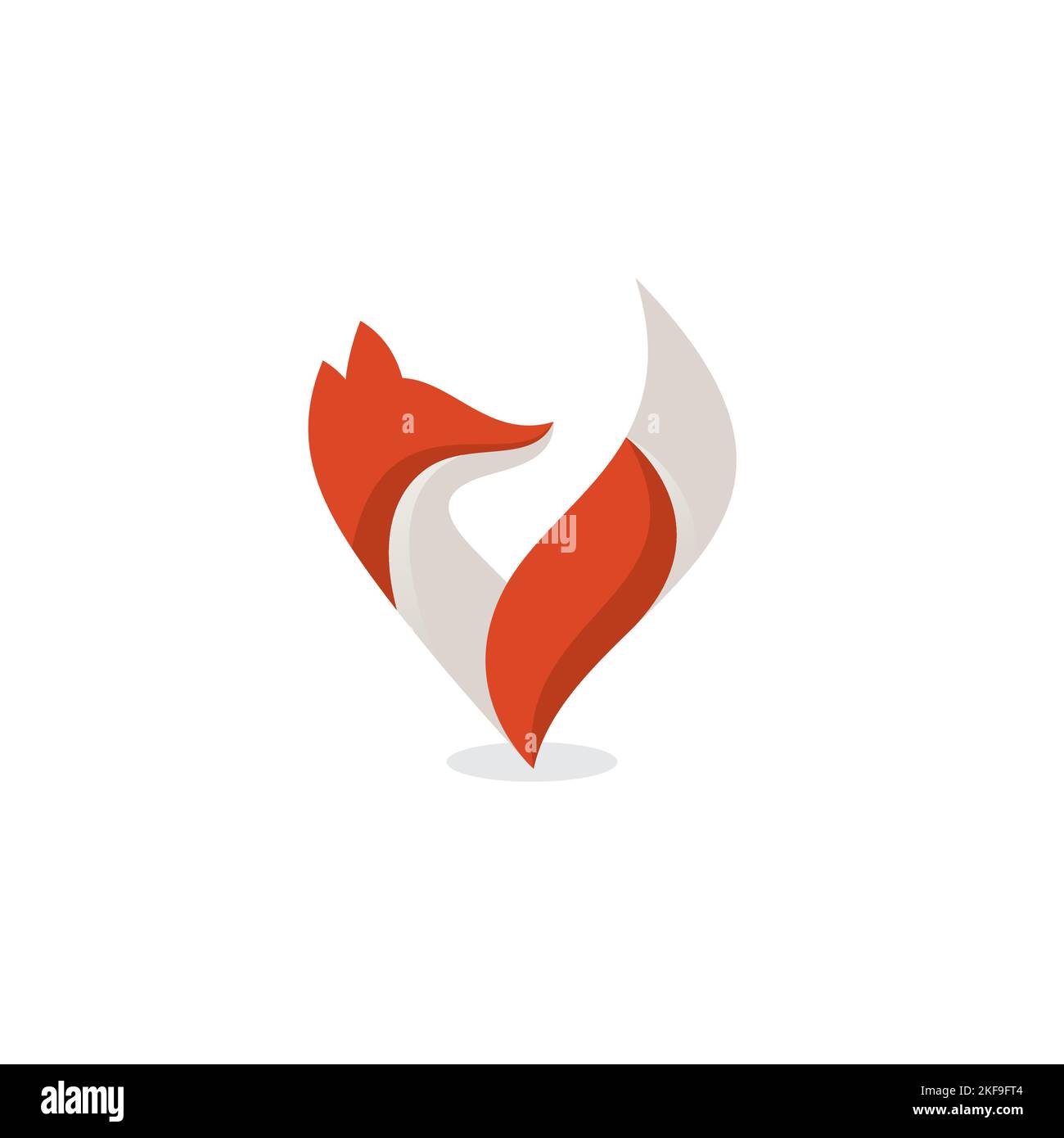 V Fox Logo Design. Fox Illustration. Letter V Stock Vector