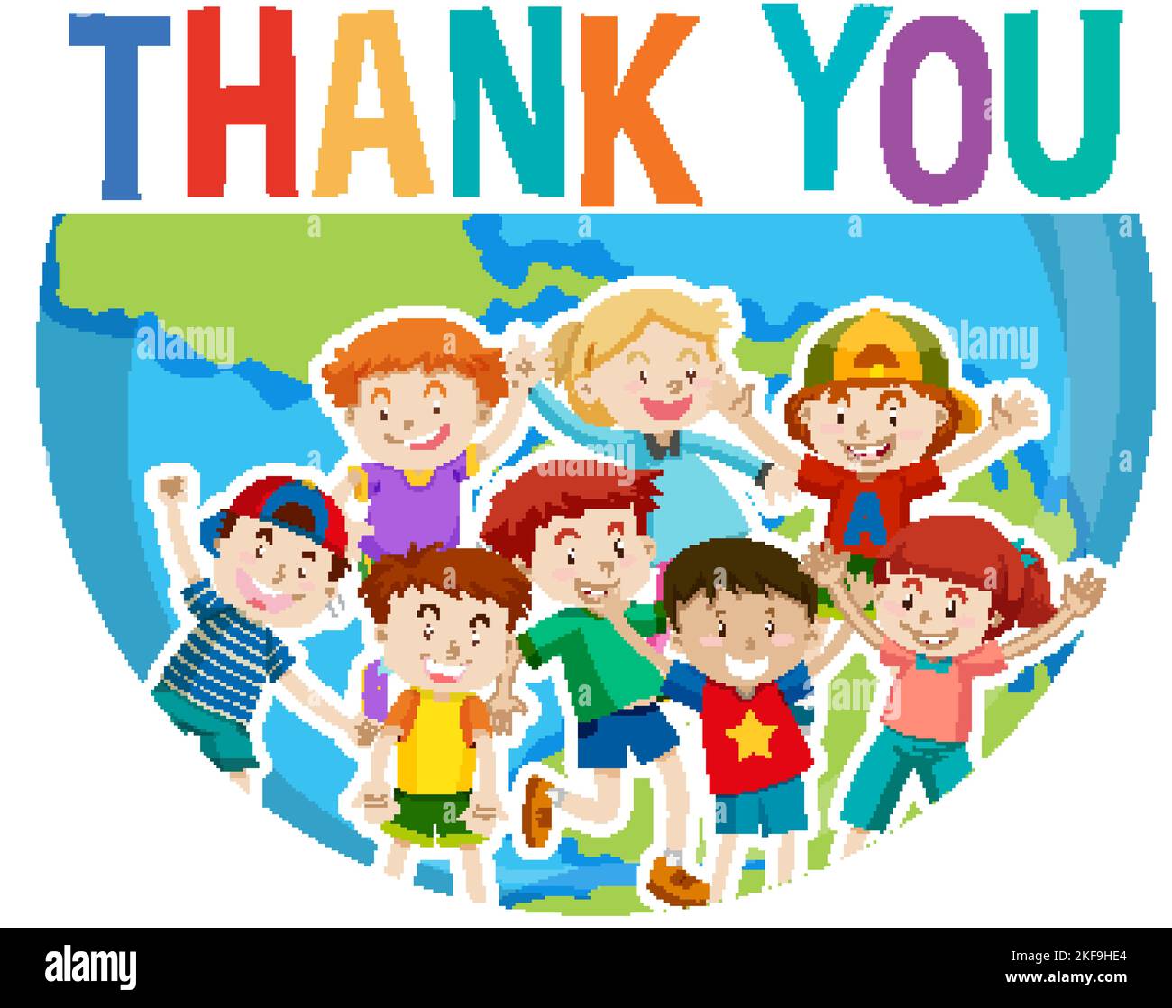 Children with word thank you illustration Stock Vector Image & Art - Alamy