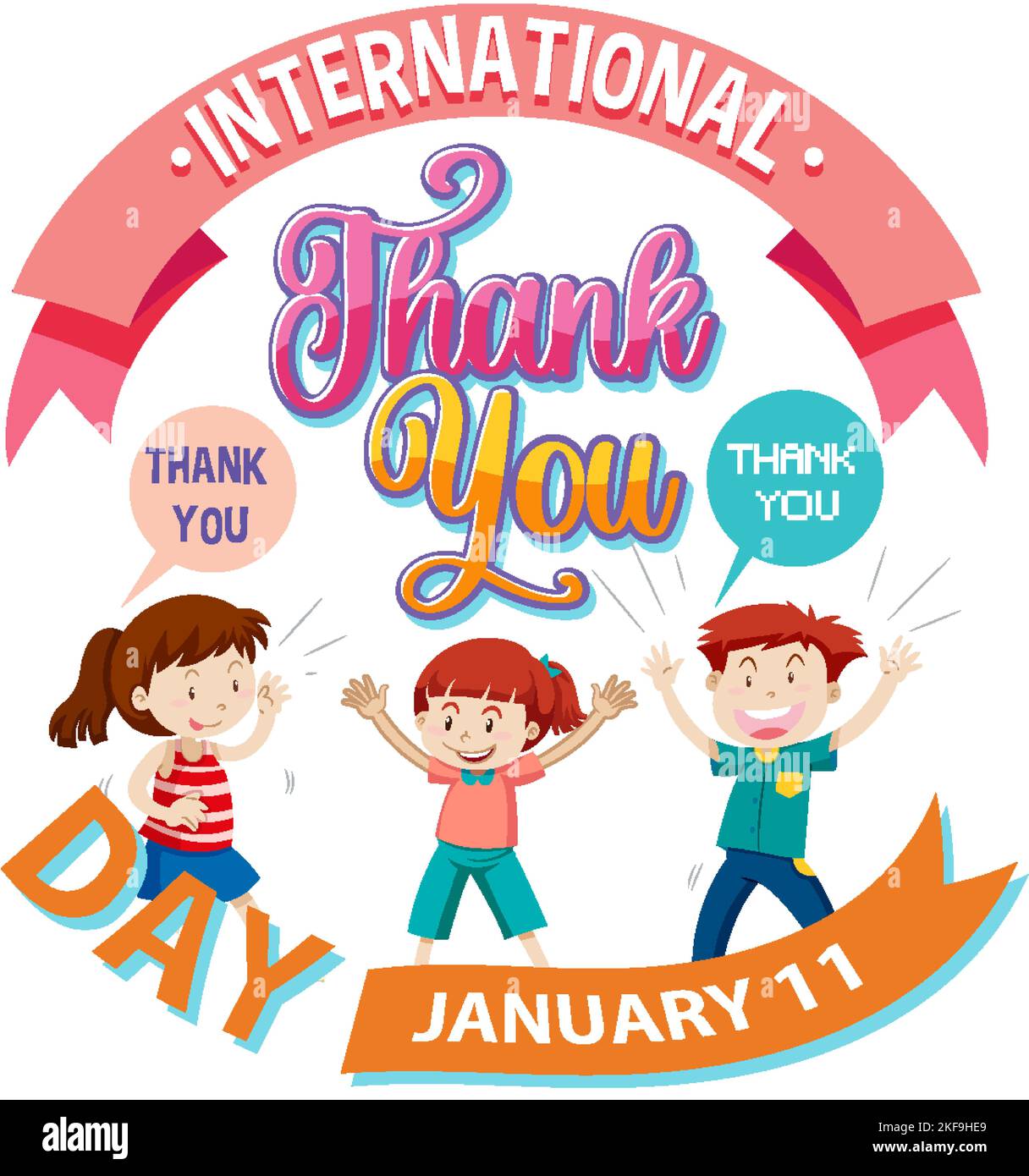 International Thank You Day Banner Design illustration Stock Vector