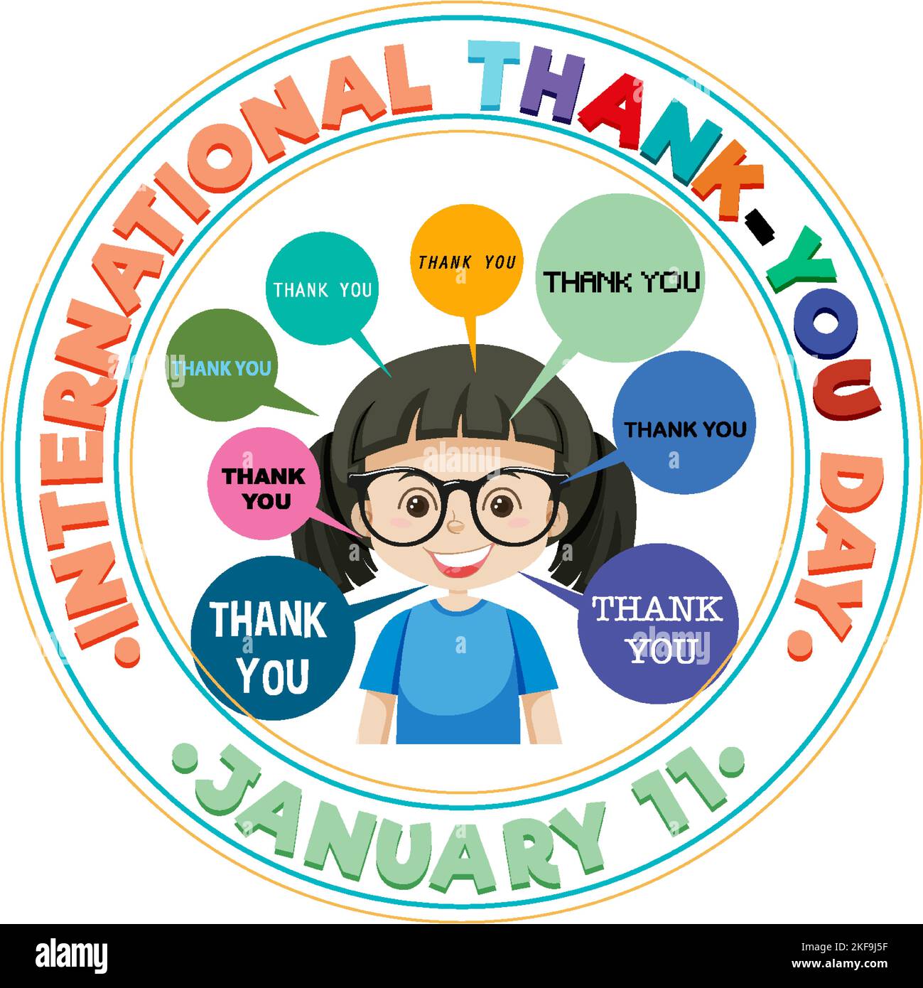 International thank you day icon illustration Stock Vector