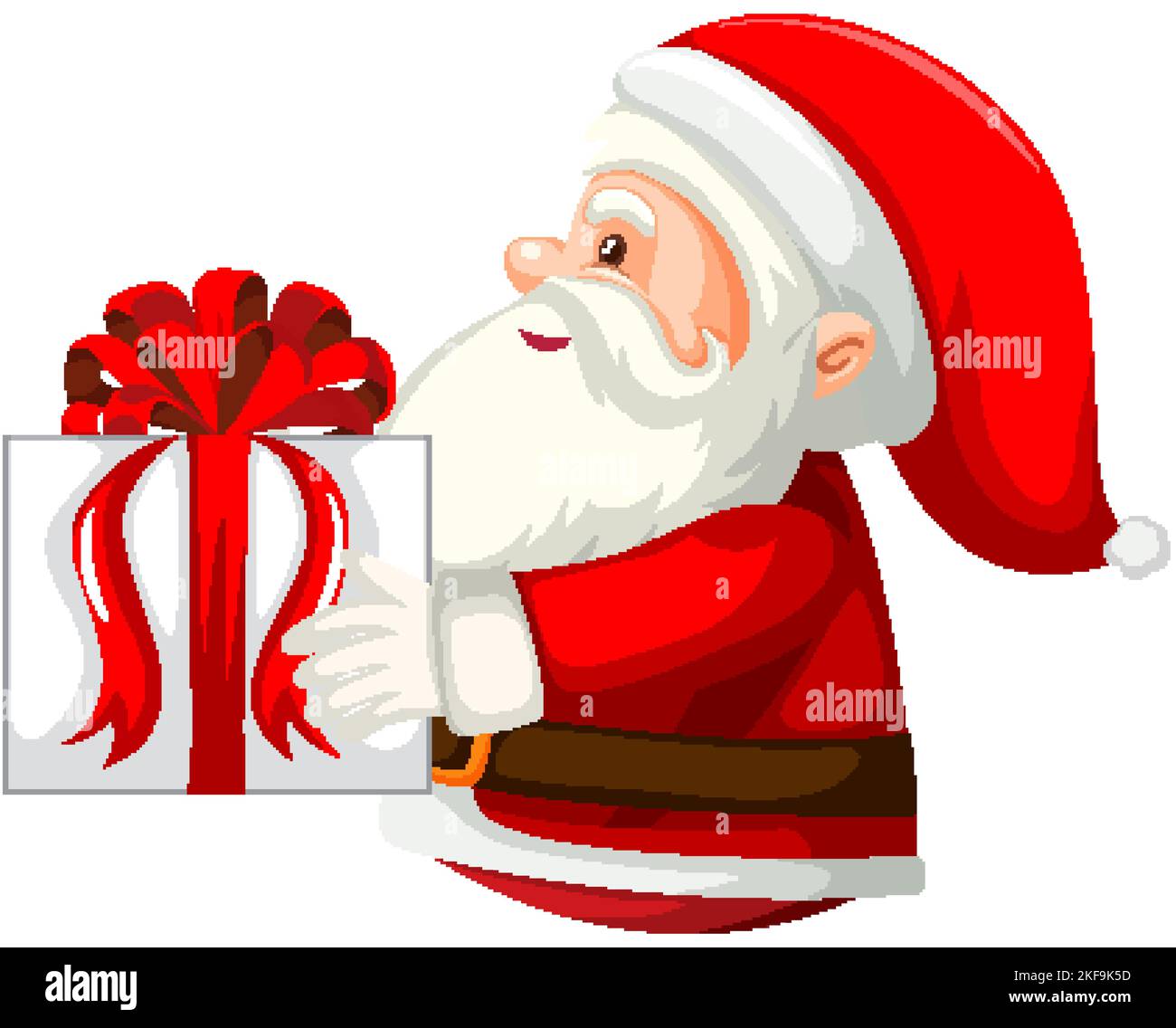 Santa Claus holding gift box illustration Stock Vector Image & Art - Alamy