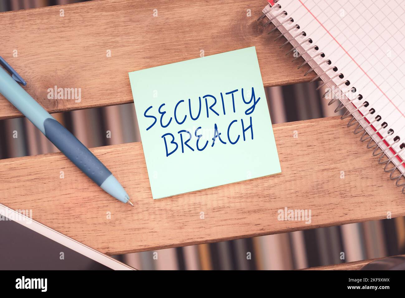 Sign displaying Security Breach. Concept meaning unauthorized access of