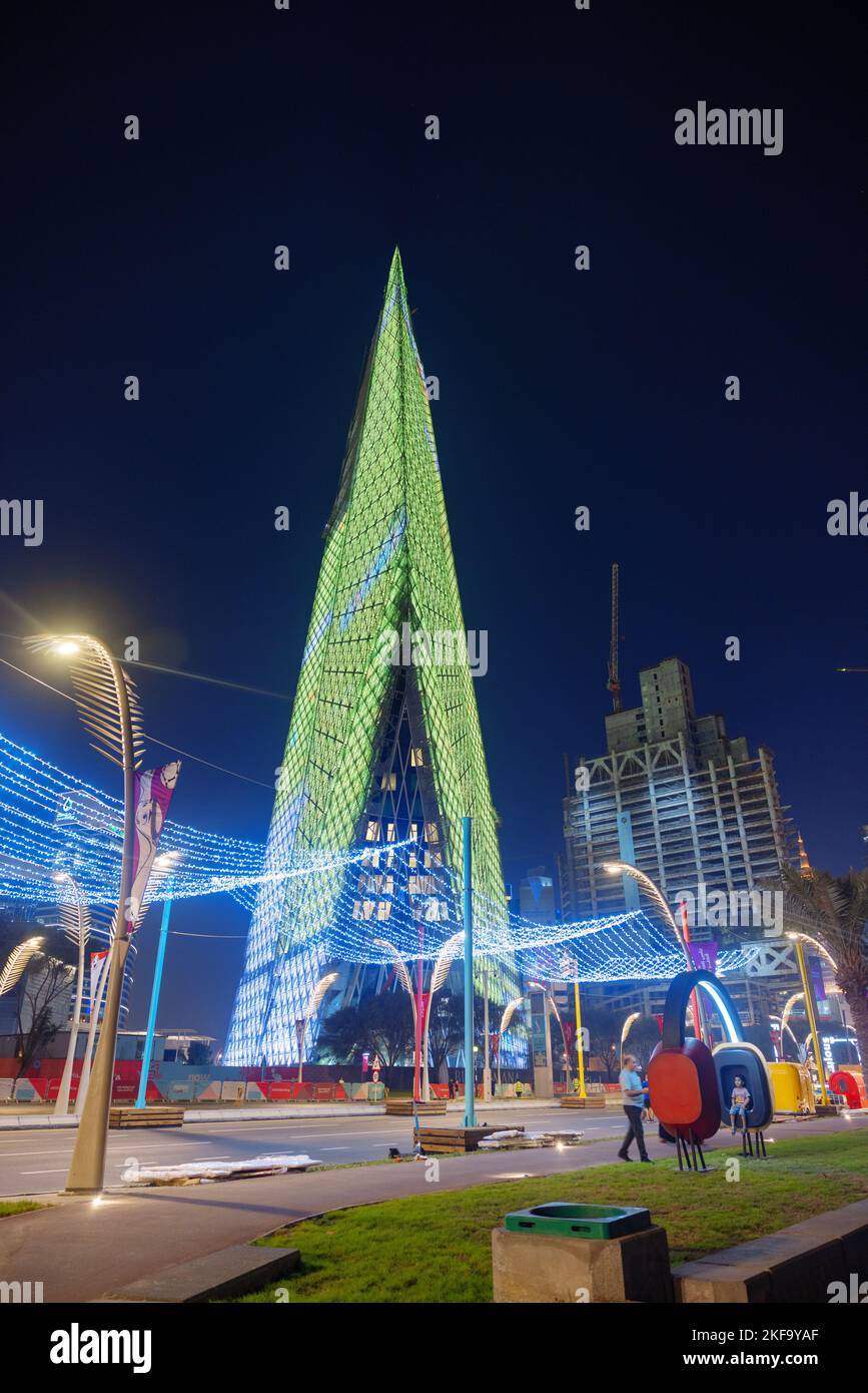 FIFA World Cup Qatar 2022 celebration Lights in Qatar 2022 Also decorated with the flags of the