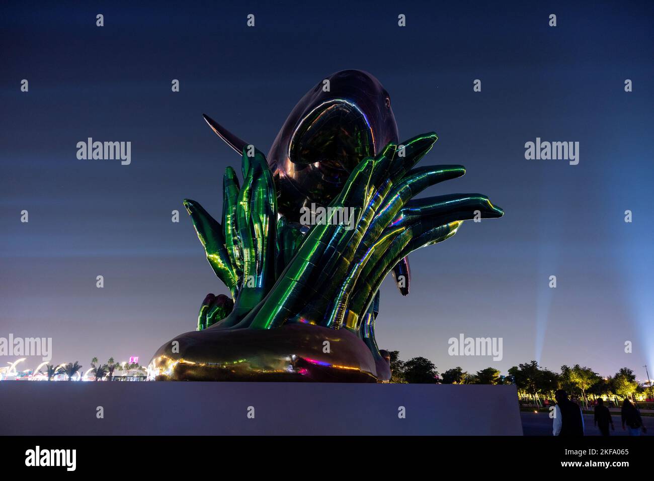 FIFA World Cup Qatar 2022 celebration Lights in Qatar 2022 Also decorated with the flags of the