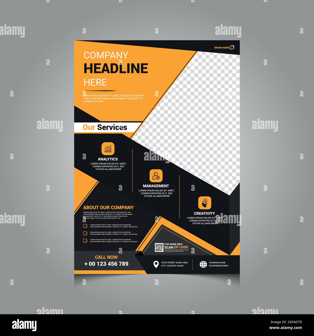 creative corporate flyer design template print-ready design. A4. Vector design. Eps 10 Stock Vector