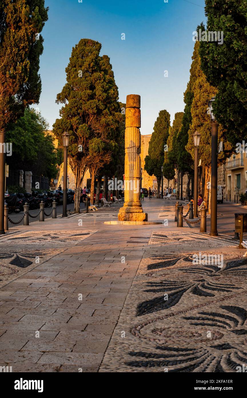 Roman Column Tarragona Spain Stock Photo