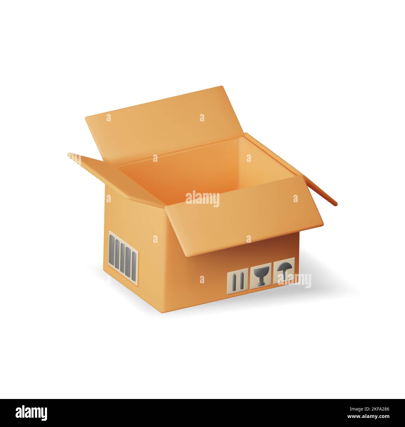 3D Carton Packaging Box Isolated on White Stock Vector Image & Art - Alamy
