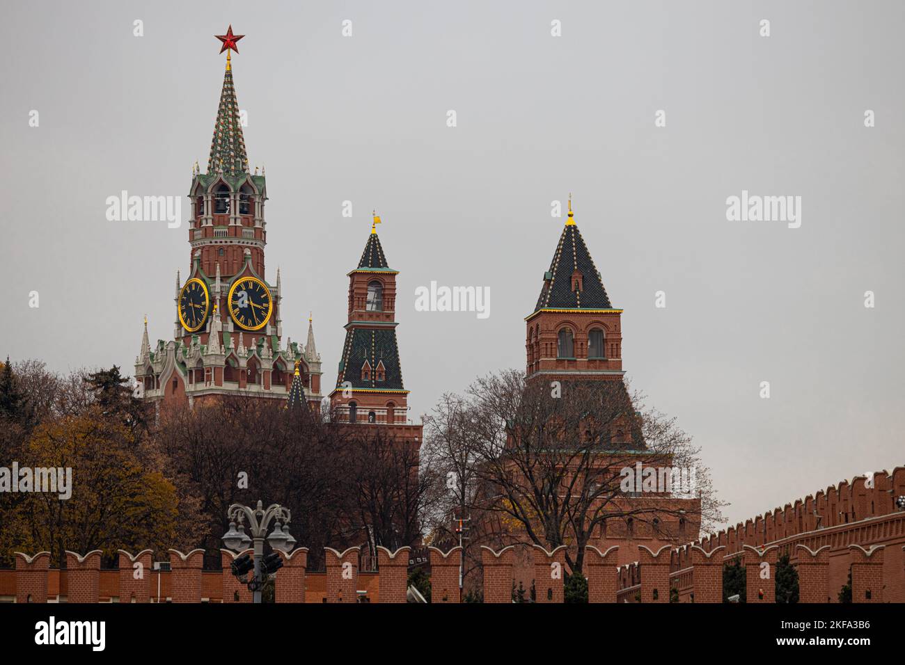 Moscow, Russia - November 02, 2022: Moscow kremlin in cloudy weather ...