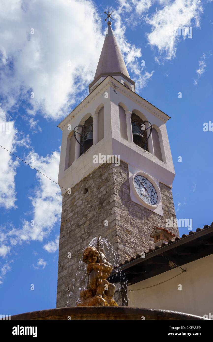 Exterior of historic buildings in Ampezzo, Udine province, Friuli-Venezia Giulia, Italy Stock Photo