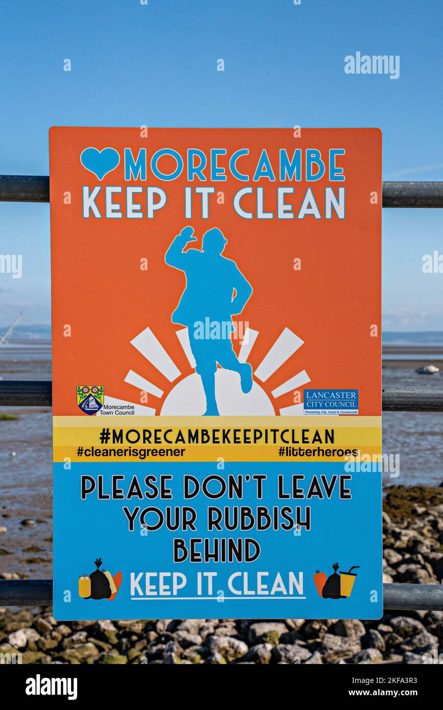'Morecambe, Keep It Clean' poster Stock Photo