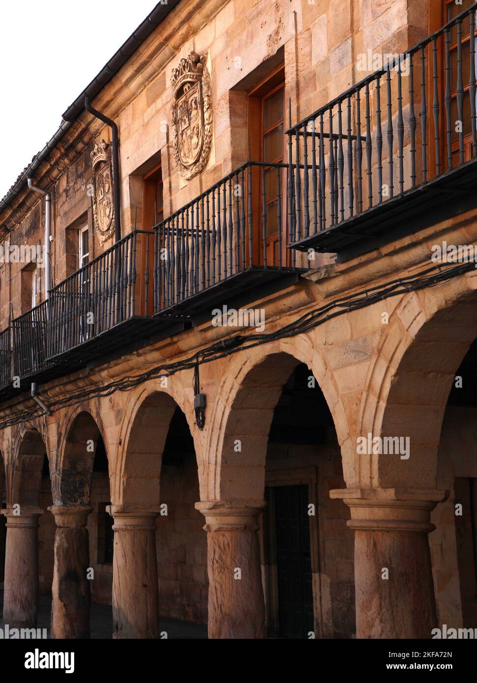 Aguilar de Campoo, Palencia. Street scenes. Off Plaza de Espana. Spain