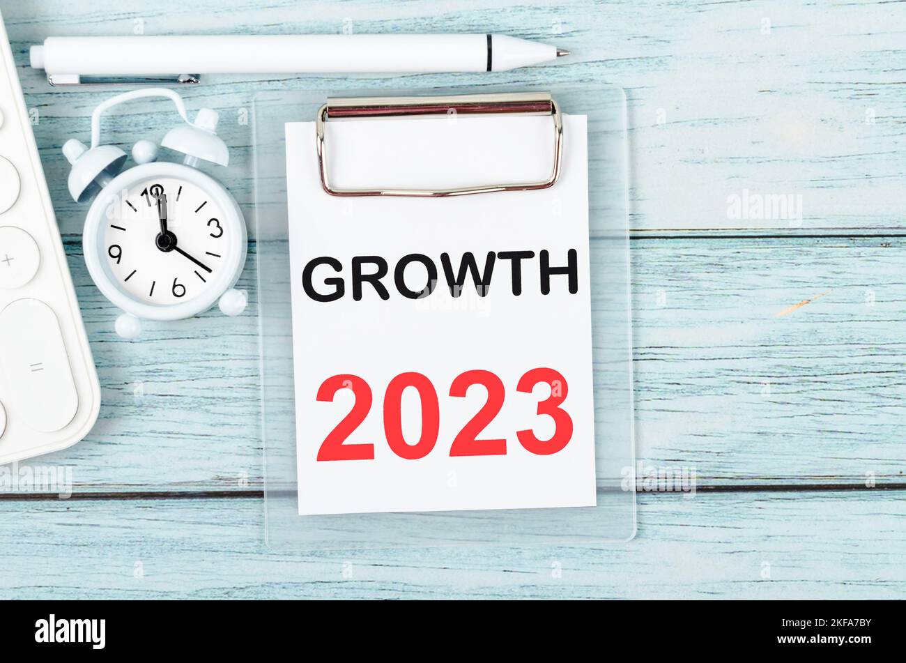 Growthl 2023, Target Setting List for 2023 year with alarm clock