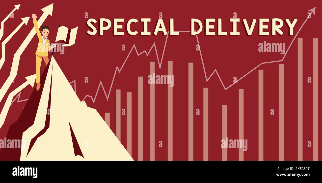 Handwriting text Special Delivery. Concept meaning delivery of a letter