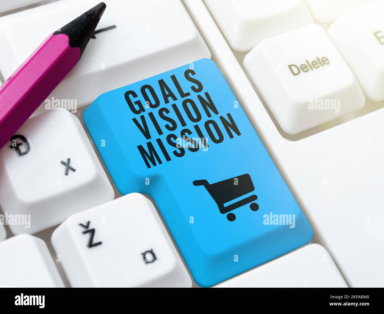 Handwriting text Goals Vision Mission. Concept meaning practical ...