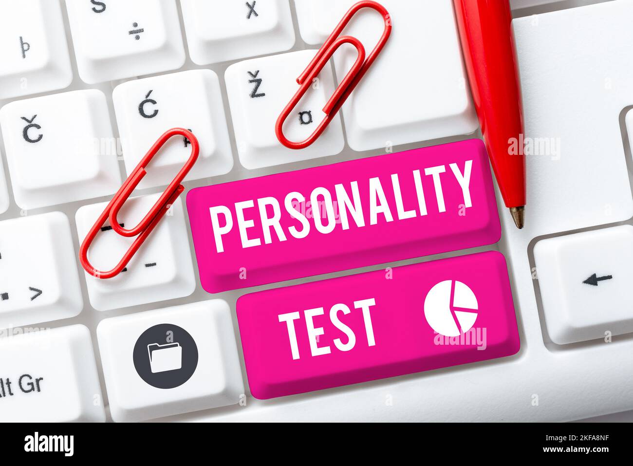 Text showing inspiration Personality Test. Concept meaning A method of assessing human personality constructs Stock Photo