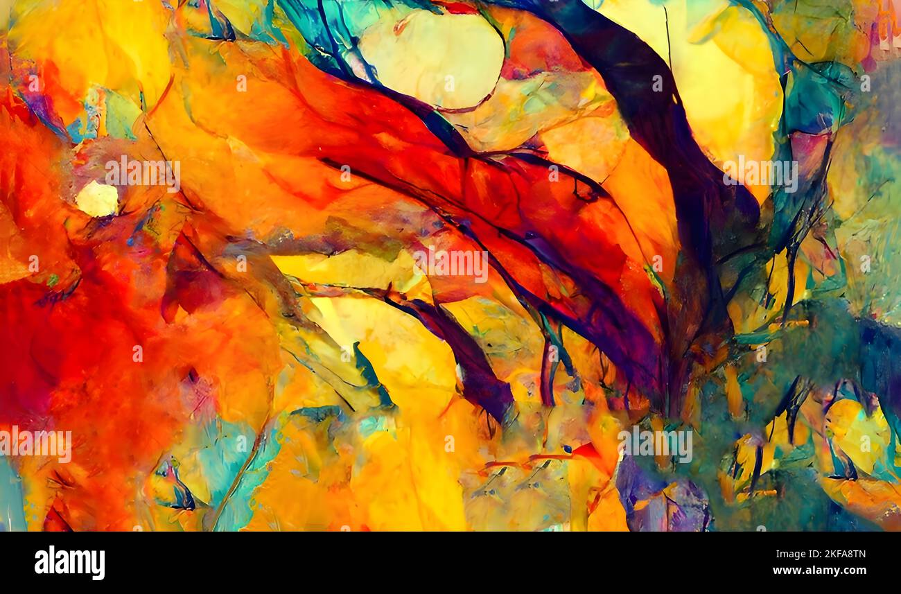 An expressionistic art poster background design with multi color ...