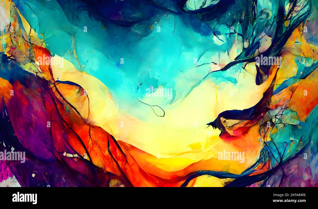 An expressionistic art poster background design with multi color ...